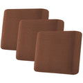 H.VERSAILTEX Super Stretch Individual Seat Cushion Covers - Sofa & Couch Cushion Slipcover Sets - Thick Jacquard Textured Twill Fabric (3 Piece XL Sofa Cushion Covers, Caramel)