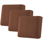 H.VERSAILTEX Super Stretch Individual Seat Cushion Covers - Sofa & Couch Cushion Slipcover Sets - Thick Jacquard Textured Twill Fabric (3 Piece XL Sofa Cushion Covers, Caramel)