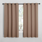 NICETOWN Blackout Window Curtains and Drapes for Kitchen, Window Treatment Thermal Insulated Solid Grommet Blackout Drapery Panels (Set of 2, 55 by 68 inches, Cappuccino)