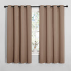 NICETOWN Blackout Window Curtains and Drapes for Kitchen, Window Treatment Thermal Insulated Solid Grommet Blackout Drapery Panels (Set of 2, 55 by 68 inches, Cappuccino)