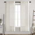 Cream Semi Sheer Linen Curtains 72 Inch Length for Living Room Back Tab Rod Pocket Modern Farmhouse Coastal Decor Cream Cotton Textured Gauze Curtains 72 Inches Long for Dining Room Office 42x72