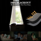 RYB HOME Grey 100% Blackout Curtains 63 inch Long, Light Blacking & Thermal Insulated Curtains for Nursery/Bedroom/Boys'Room, Back Tab & Rod Pocket Window Treatment, W52 x L63, 2 Panels