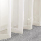 Aiyufeng Sheer Ivory Curtains 120 inches 2 Panels Set Extra Long Sheers, Classic Privacy Sheer Vertical Drapes for Farmhouse/French Door/Living Room, Rod Pocket, W40 x L120