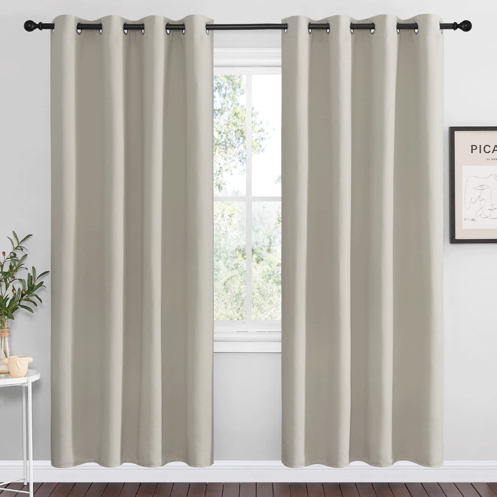 NICETOWN Cappuccino Blackout Curtains for Kitchen 55" w x 78" L 2 Panels