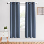 NICETOWN Blackout Curtains for Bedroom, Stone Blue, 34" Wide by 70" Long, Home Decoration Thermal Insulated Noise Reducing Curtains & Drapes for Boys Room, Privacy Panels