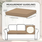 8Pcs Stretch Patio Cushion Covers,Outdoor Couch Covers Replacement,Outdoor Couch & Sofa Slipcovers,for Patio Furniture Cushion Covers,Washable Reusable Furniture Protector (Khaki, Cover Only)