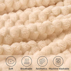 BEDELITE Fleece Throw Blanket for Couch & Bed - 3D Jacquard Decorative Blush Sand Blanket, Super Soft and Cozy Warm Fuzzy Blanket All Seasons Suitable, 50x60Inches
