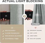 Joydeco Blackout Curtains for Bedroom - 100% Light Blocking 2 Panels Light Grey Drapes 42"W x 108"L, Thermal Insulated Room Darkening Curtains, Linen Textured for Living Room, Rod Pocket & Back Tabs