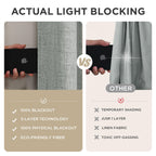 Joydeco Blackout Curtains for Bedroom - 100% Light Blocking 2 Panels Light Grey Drapes 66"W x 108"L, Thermal Insulated Room Darkening Curtains, Linen Textured for Living Room, Rod Pocket & Back Tabs