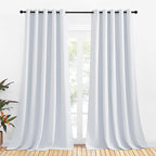 NICETOWN Room Darkening Curtain Panels for Bedroom -Easy-Care Solid Thermal Insulated Grommet Room Darkening Draperies / Drapes (Greyish White, 2 Panels, W70" X L108")