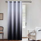 SimpleHome Ombre Room Darkening Curtains for Boys Bedroom, Gradient Grey White to Black Light Blocking Thermal Insulated Grommet Window Curtain for Living Room,1 Panel, 52x84 inches
