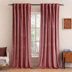 MIULEE Velvet Curtains 96 inches 2 Panels - Luxury Blackout Curtains for Bedroom Living Room Thermal Insulated Super Soft Window Drapes Rod Pocket & Back Tab, Dusty Rose Pink, W52 x L96 inches