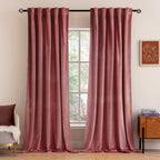 MIULEE Velvet Curtains 52x108 inches 2 Panels Dusty Rose Pink Curtains