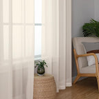 OWENIE Cream Sheer Curtains 78 inches Long 2 Panels Set for Bedroom Living Room, Soft Solid Living Room Sheer Curtain, Rod Pocket Light Filtering Curtains, 2 Pcs Each 42“ W x 78" L,Cream