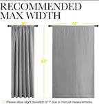 NICETOWN Short Curtains for Small Window - Thermal Insulated Rod Pocket Blackout Drapes/Draperies for Dining Room (2 Panels, W70 x L63 inches, Silver Grey)