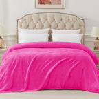 Exclusivo Mezcla Soft Fleece Blanket Queen Size for Bed, Hot Pink
