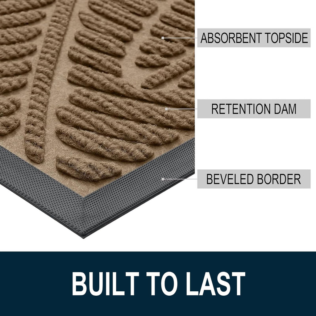 Colorxy Waterproof Front Doormat, Sturdy Natural Rubber Door Mat, 71x47