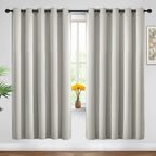 Yakamok Room Darkening Curtains 62x72 inch Length Light Beige-Living Room