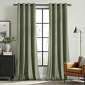 MIULEE Velvet Curtains Sage Green 52 x 63 Inch Length Set of 2