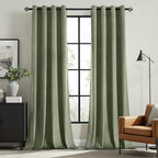 MIULEE Velvet Curtains Sage Green 52 x 63 Inch Length Set of 2