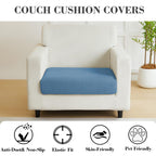 Disayu Sofa Covers Couch Covers for Sofa Pet Friendly Couch Cushion Covers Universal Sofa Covers Washable Stretch Slipcovers for Sectional Sofa (Texture Blue,Large Single Seat Cover)