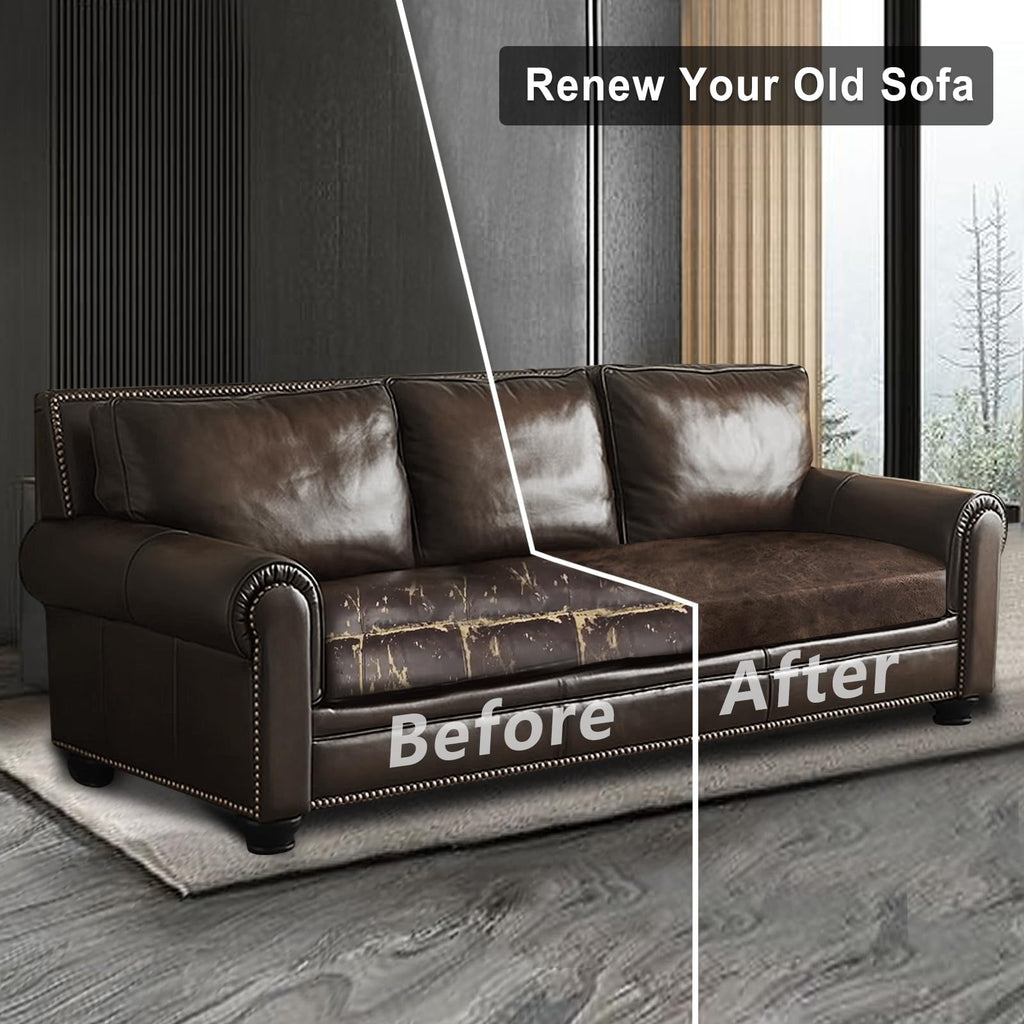 ANARACHON Leather Look Couch Cushion Covers Sofa Seat Slipcovers Sets Couches Furniture Protector for Sectional Armchair Loveseat Pets Kids Stretch (1 Cushion XL Sofa, Brown)