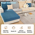 Couch Cushion Covers for Sofa Couch Covers Wear-Resistant Universal Sofa Cover Washable Stretch for Sectional Slipcovers (Texture-Blue,Back Cover M)