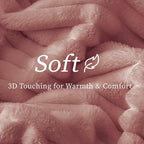 BEDELITE Fleece Throw Blanket for Couch - 300GSM Soft & Warm Fluffy Dusty Pink Blanket, Decorative and Giftable Striped Blankets for Women, Men, 50"x60"