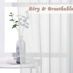 NICETOWN Soft Voile Sheer Curtains for Bedroom, Grommet Elegant Lightweight Window Drapes Airy & Breathable for Farmhouse/Living Room, 2 Panels, Light Grey, W54 x L90