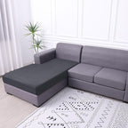 hyha Waterproof Couch Cushion Covers, Sectional Sofa Cushion Slipcovers L Shape, Thick Stretch Jacquard Fabric, Washable Chaise Lounge Cover with Elastic Bottom (1 Piece for Chaise, Grey)