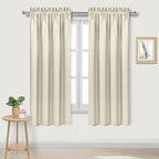 DWCN Blackout Curtains for Bedroom – Rod Pocket Thermal Insulated Noise Reducing Noise Reducing Drapes for Living Room, W 42 x L 63 Inch, 2 Panels, Light Beige