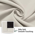 SimpleHome 100% Blackout Curtains for Bedroom,Thermal Insulated Cream Grommet Window Drapes Room Darkening Curtains for Living Room with Black Back,38 x 84 Inch,2 Panels