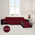Easy-Going L Shape Sofa Slipcover Chaise Reversible Protector Cover for Pets Dog (X-Large, Christmas Red)