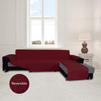 Easy-Going Sofa Slipcover L Shape Sofa Cover Sectional Couch Cover Furniture Protector Mat for Pets Dog Cat (Small, Christmas Red/Christmas Red)