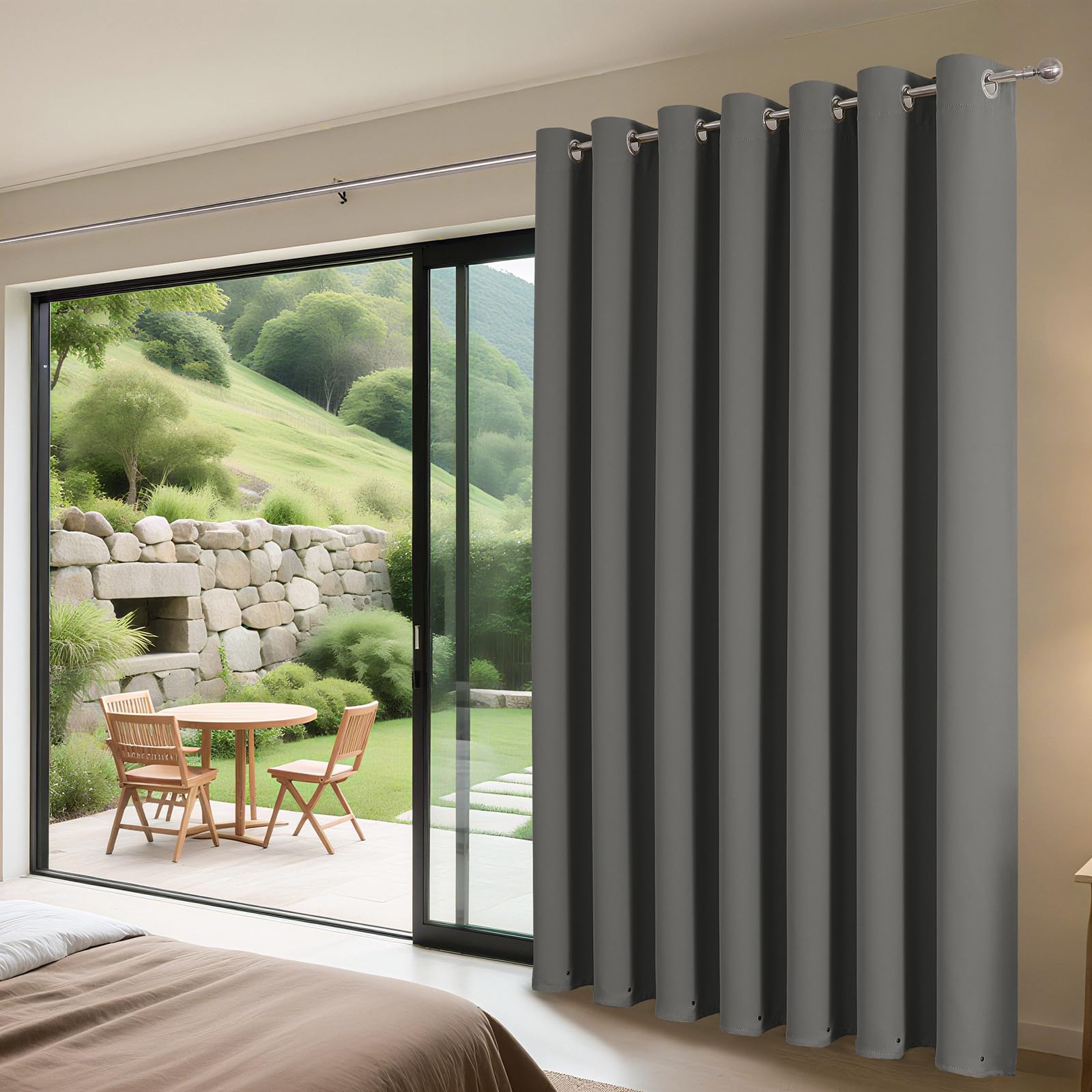 Joydeco Blackout Patio Sliding Door Curtains, Privacy Room Divider Curtains