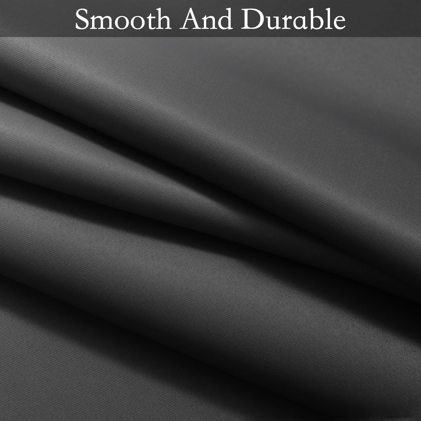 SimpleHome Ombre Black to Grey White Curtains for Living Room 42Wx45L