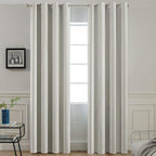 Yakamok Light Beige Room Darkening Thermal Insulated Light Blocking Blackout Curtains 84 inch Long Window Treatment Drapes for Living Room Bedroom (52Wx84L,Light Beige,2 Panels)