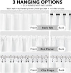 Deconovo Pure White Curtains for Living Room, Back Tab and Rod Pocket Curtain for Bedroom 84 Inches Long for Sliding Door, 42x84 Inch, 2 Panels