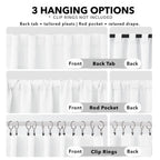 Deconovo Pure White Curtains for Living Room, Back Tab and Rod Pocket Curtain for Bedroom 84 Inches Long for Sliding Door, 42x84 Inch, 2 Panels