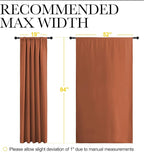 NICETOWN Blackout Curtains and Drapes - Thermal Insulated Solid Rod Pocket Blackout Draperies/Panels (Burnt Orange, 1 Pair, 52 by 84 inches)