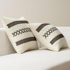 MIULEE Set of 2 Dark Brown Boho Decorative Pillow Covers 20x20 Inch