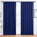NICETOWN 2 Panels Blackout Curtains, Rod Pocket Thermal Insulated Drapes 84 inches Long, Easy-Care Modern Home Decoration Sunshades for Guest Room, Living Room, Office, 62 x 84 Inch, Royal Blue