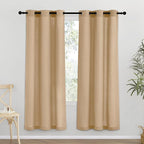 NICETOWN Burlap Thick Linen Curtains 72" Length, Grommet Privacy Window Treatments Linen Weave with Light Penetration Vertical Drapes for Farmhouse/Home Office, W42 x L72, 2 Panels