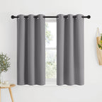 NICETOWN Silver Grey Blackout Curtain Panels for Bedroom, Thermal Insulated Grommet Top Blackout Draperies and Drapes for Basement (2 Panels, W34 x L48-inch)
