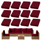 DREAHOTEXTIL 8Pcs Outdoor Cushion Covers, Elastic Patio Cushion Covers