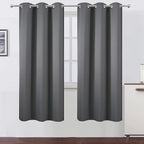 LEMOMO Grey Thermal Blackout Curtains/42 x 72 Inch/Set of 2 Panels Room Darkening Curtains for Bedroom