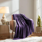 KMUSET Super Soft Throw Blanket Premium Silky Flannel Fleece Twin Size Purple Microfiber Lightweight Blanket All Season Use, 60X80 inches