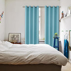 BGment Blackout Curtains - Grommet Thermal Insulated Room Darkening Bedroom and Living Room Curtains, Set of 2 Panels (52 x 95 Inch, Aqua)