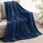BEDELITE Fleece Blanket Navy Blue Throw Blanket for Couch & Bed, Luxury Plush Cozy Fuzzy Blanket 50" x 70", Super Soft Warm Lightweight Fall Throw Blanket for Travel Camping