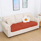 hyha Milk Silk Couch Cushion Covers, Soft Magic Sofa Covers Washable for 3 Cushion Couch, Stretch Sectional Outdoor Cushion Covers for Patio Furniture with Elastic Bottom(3 Packs, Rust)